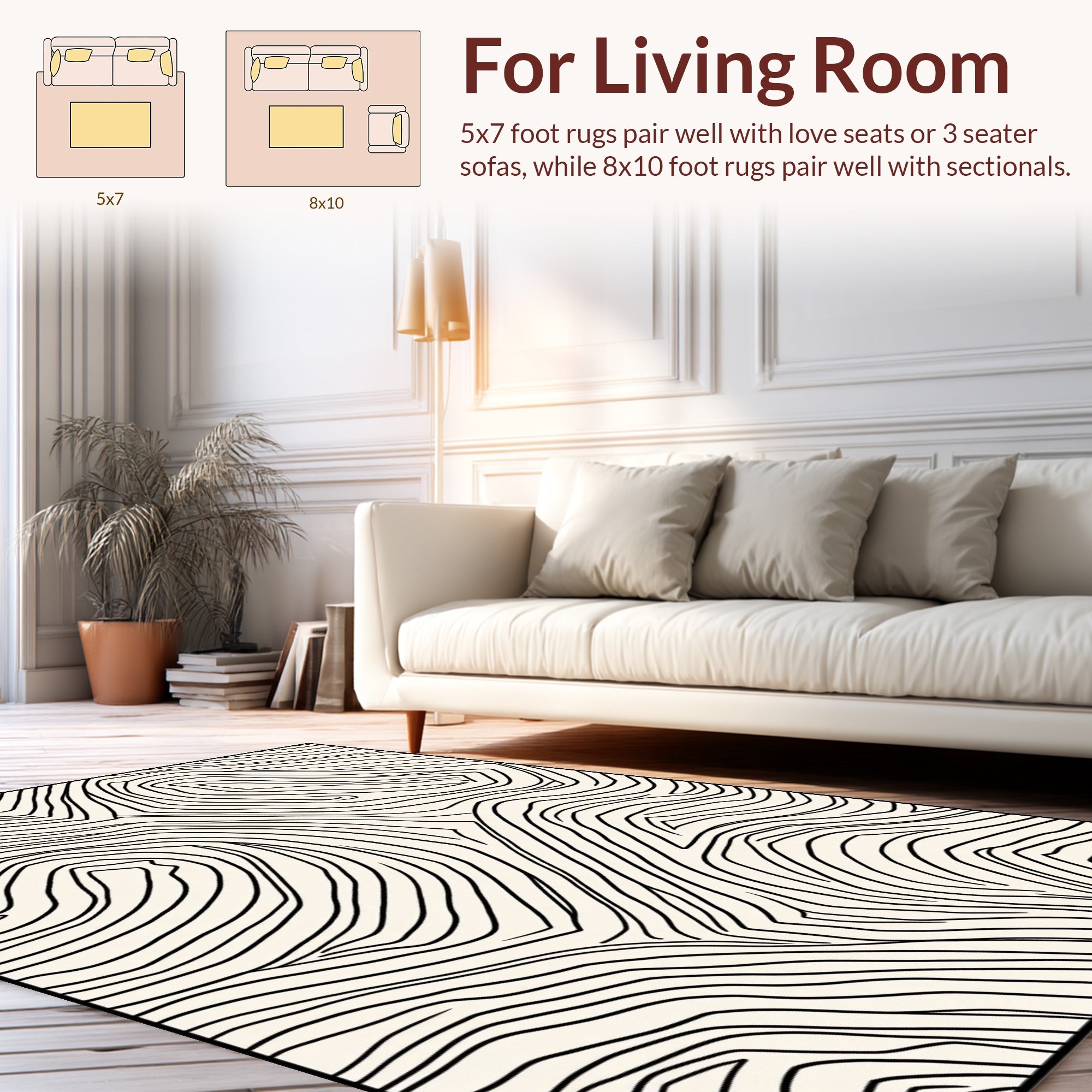 Abstract Contour Landscape Pattern Rug