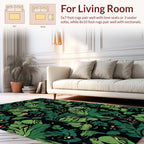 Vibrant Green Leafy Abstract Design Rug