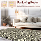 Organic Vine Black and Cream Pattern Rug