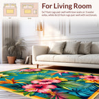 Vibrant Tropical Floral Paradise Rug