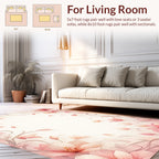 Soft Pink Floral Vines Rug