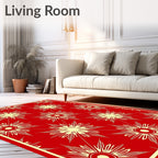Sunburst Medallion Red Yellow Rug