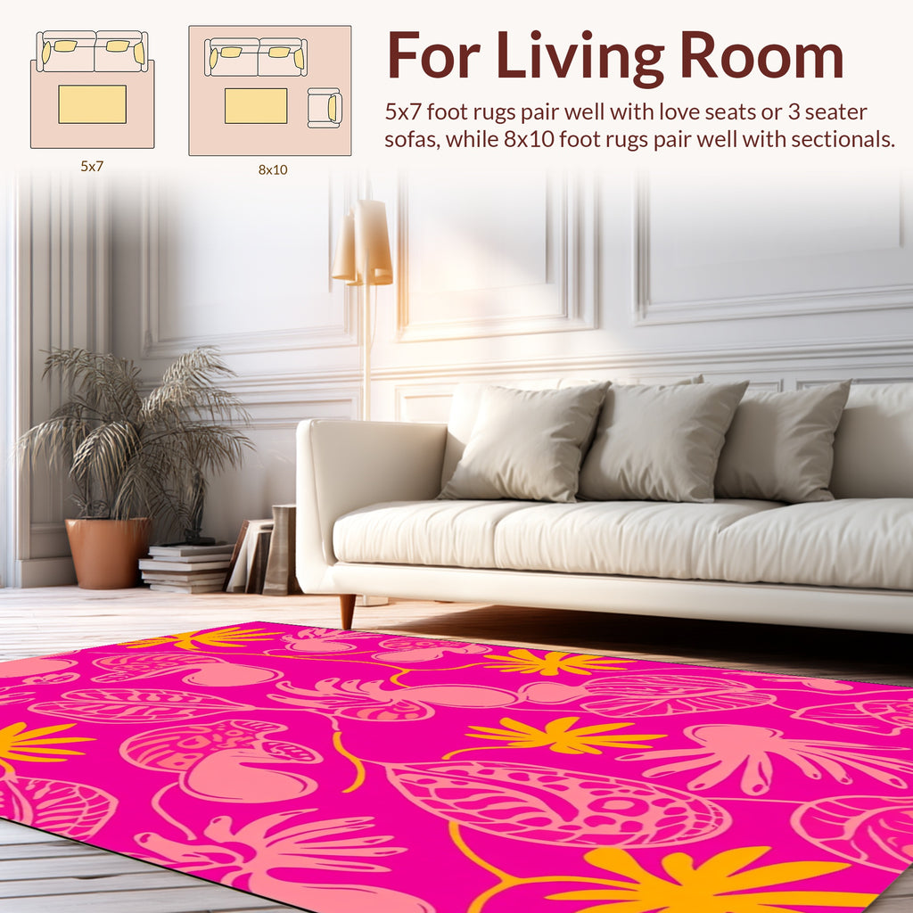 Vibrant Abstract Floral Pattern Rug