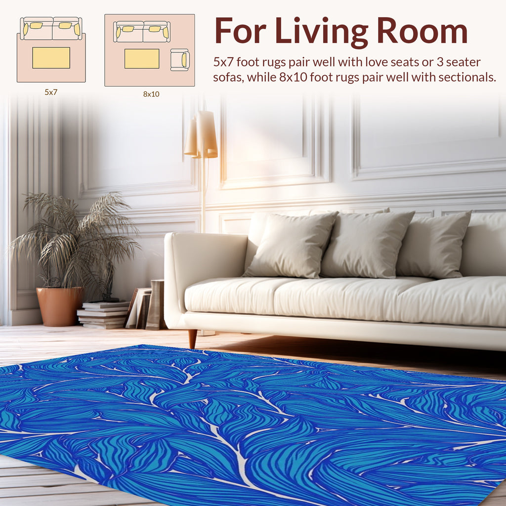 Oceanic Leaf Pattern Rug