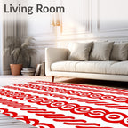 Bold Red Vertical Stripe Collection Rug