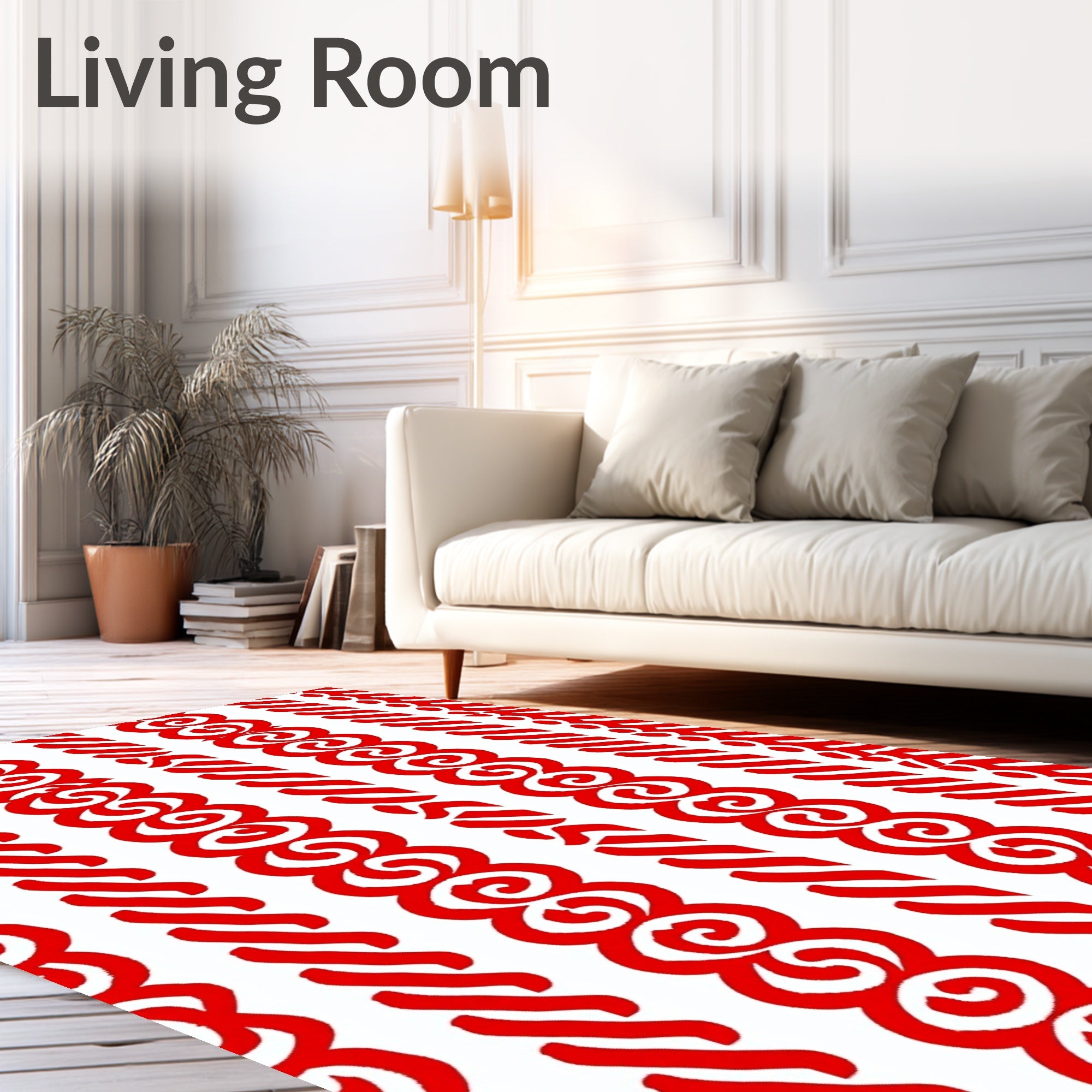 Bold Red Vertical Stripe Collection Rug
