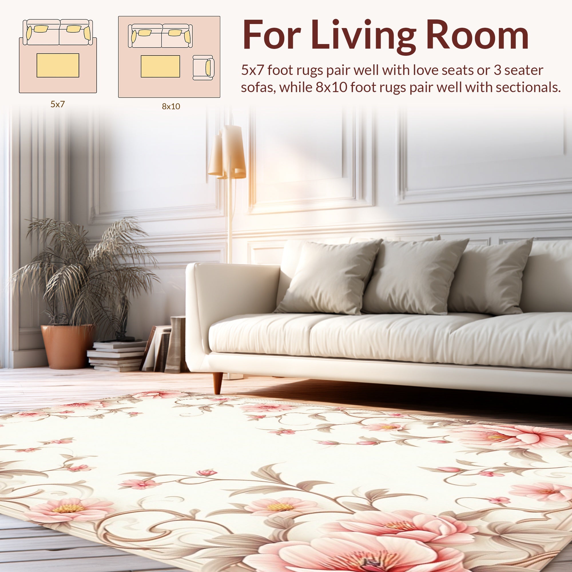 Vintage Floral Swirl Pattern Rug