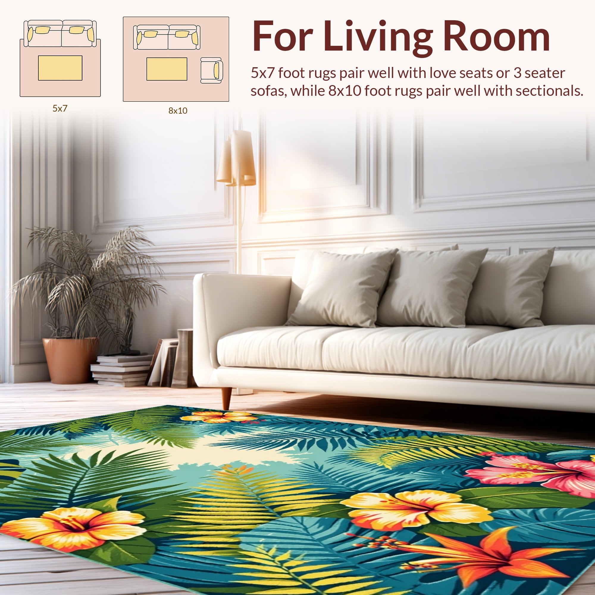 Tropical Floral Jungle Vibe Rug