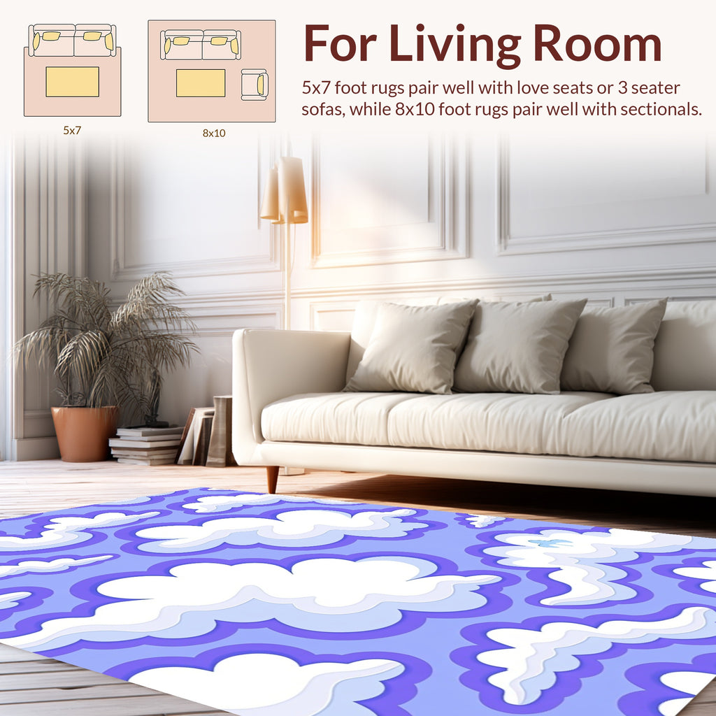 Lavender Sky Cloud Pattern Rug