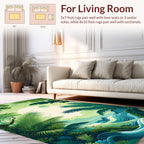 Tropical Jungle Waves Birds Design Rug