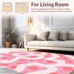 Pink Polka Dot Flowing Pattern Rug