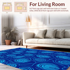 Blue Swirl Abstract Art Rug