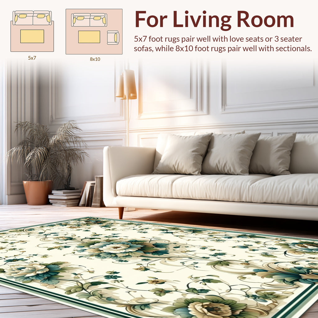 Classic Floral Scrollwork Pattern Rug