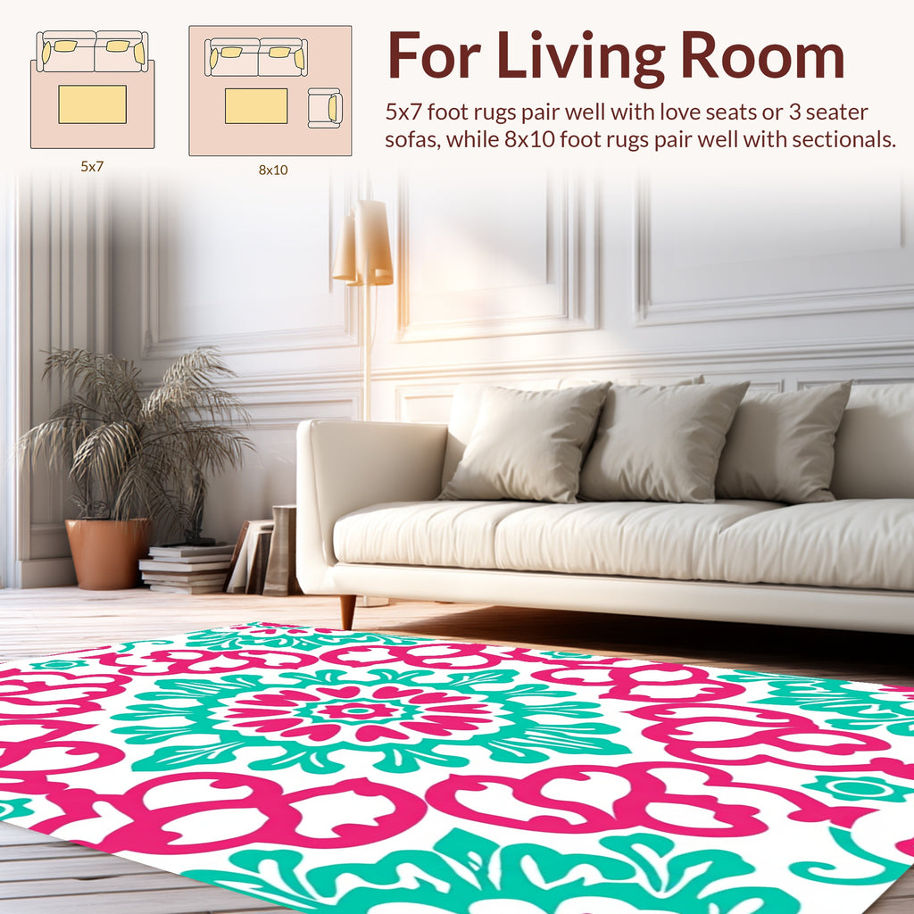 Vibrant Mandala Floral Pattern Rug