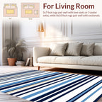 Classic Blue Stripe Pattern Rug