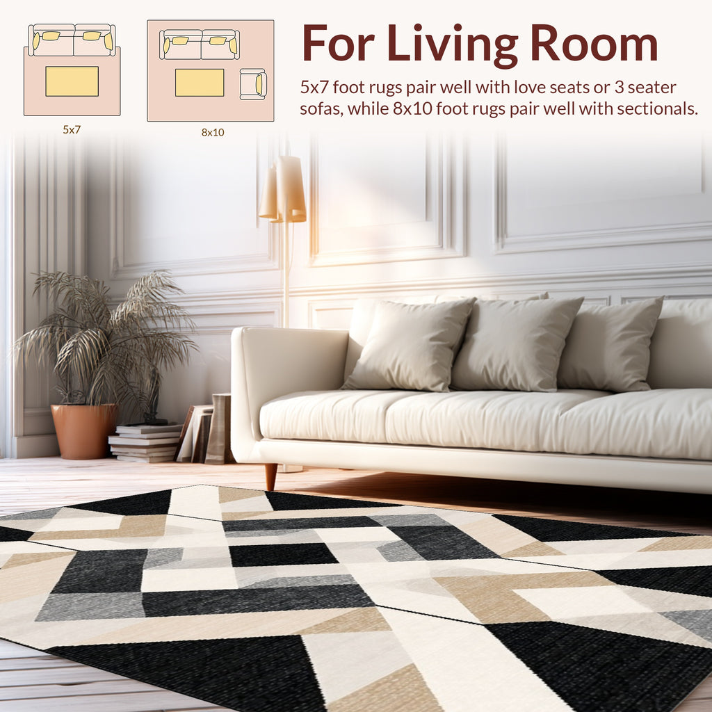 Modern Geometric Diamond Pattern Rug