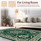 Elegant Floral Scroll Border Patterned Rug