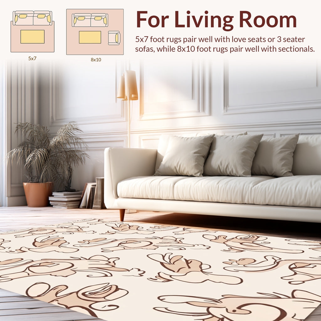 Whimsical Bird Pattern Design Rug