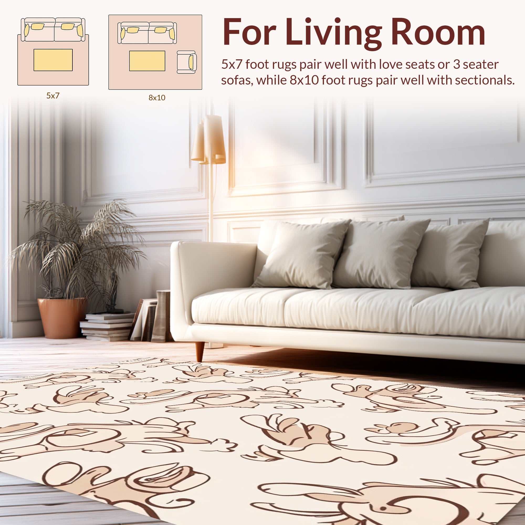 Whimsical Bird Pattern Design Rug