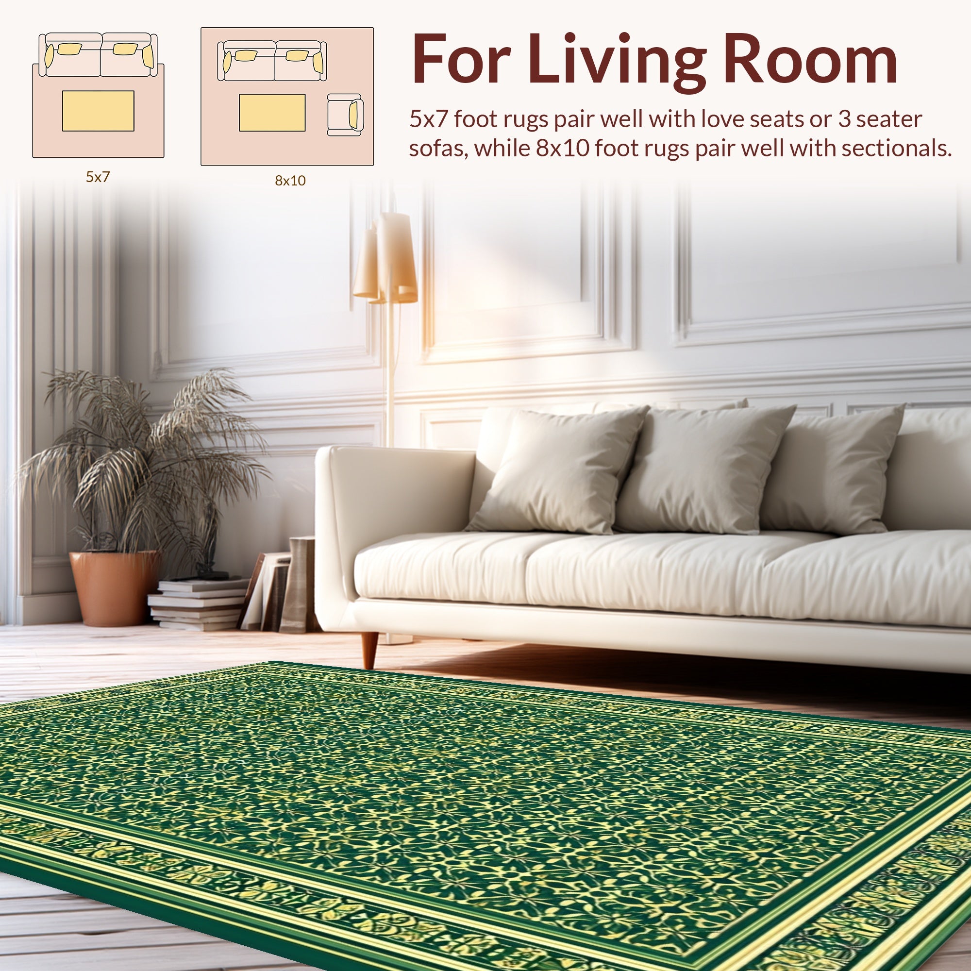 Intricate Medieval Floral Border Rug