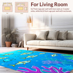 Playful Shark School Underwater Scene Rug