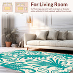 Teal Octopus Whimsical Pattern Rug