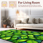 Lush Green Leaf Garden Pattern Rug
