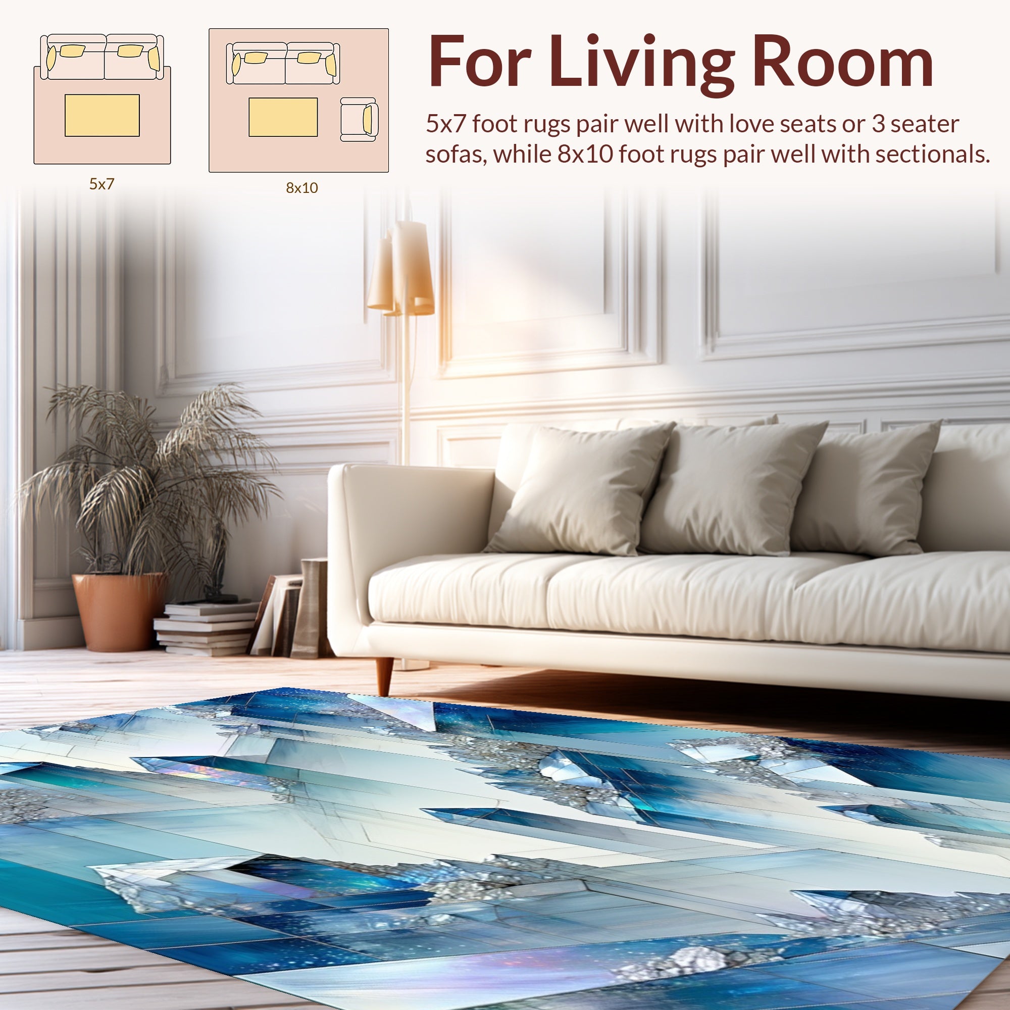 Crystal Shard Abstract Geometric Design Rug