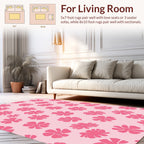 Pink Floral Pattern Design Rug