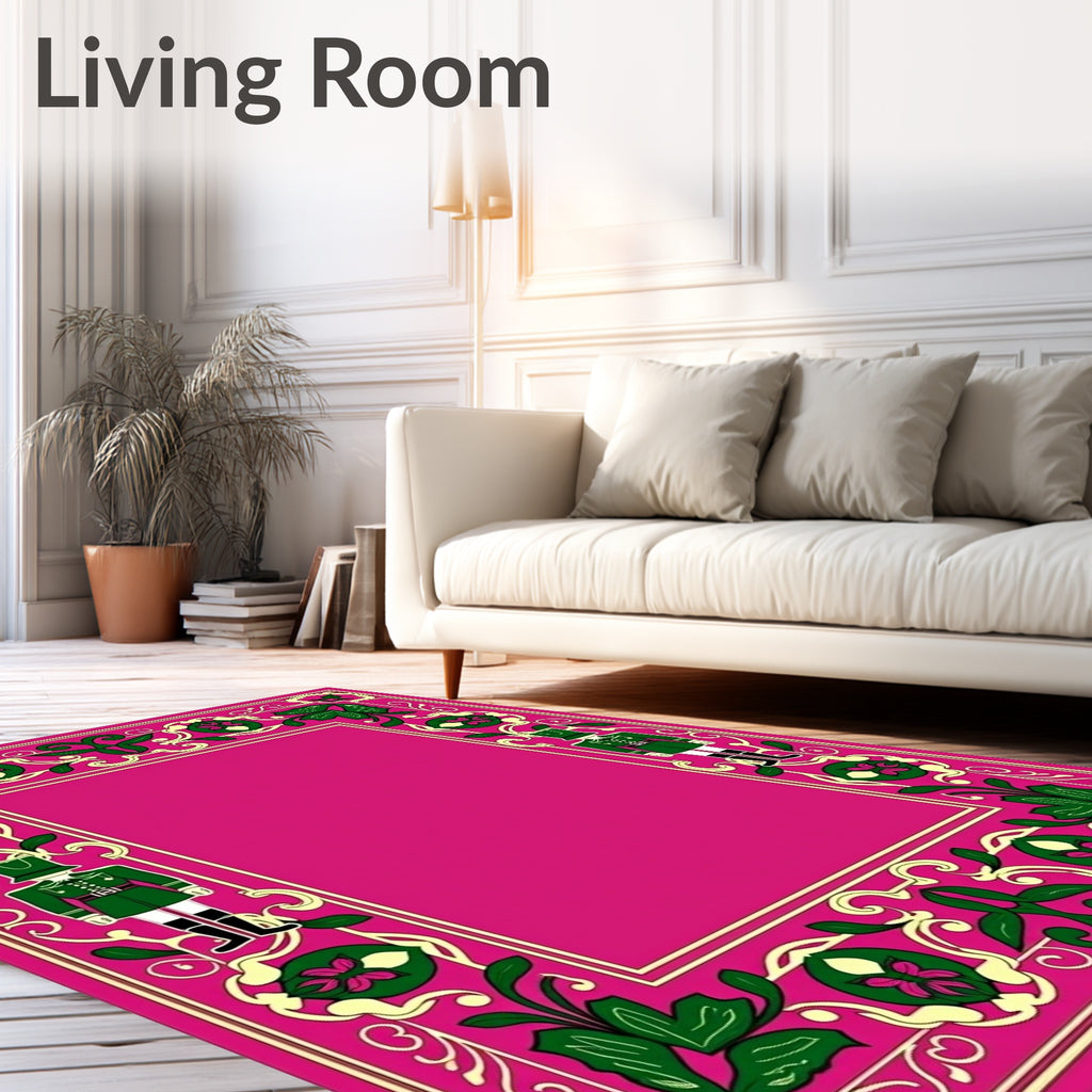 Whimsical Pink Nutcracker Border Rug