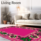 Whimsical Pink Nutcracker Border Rug