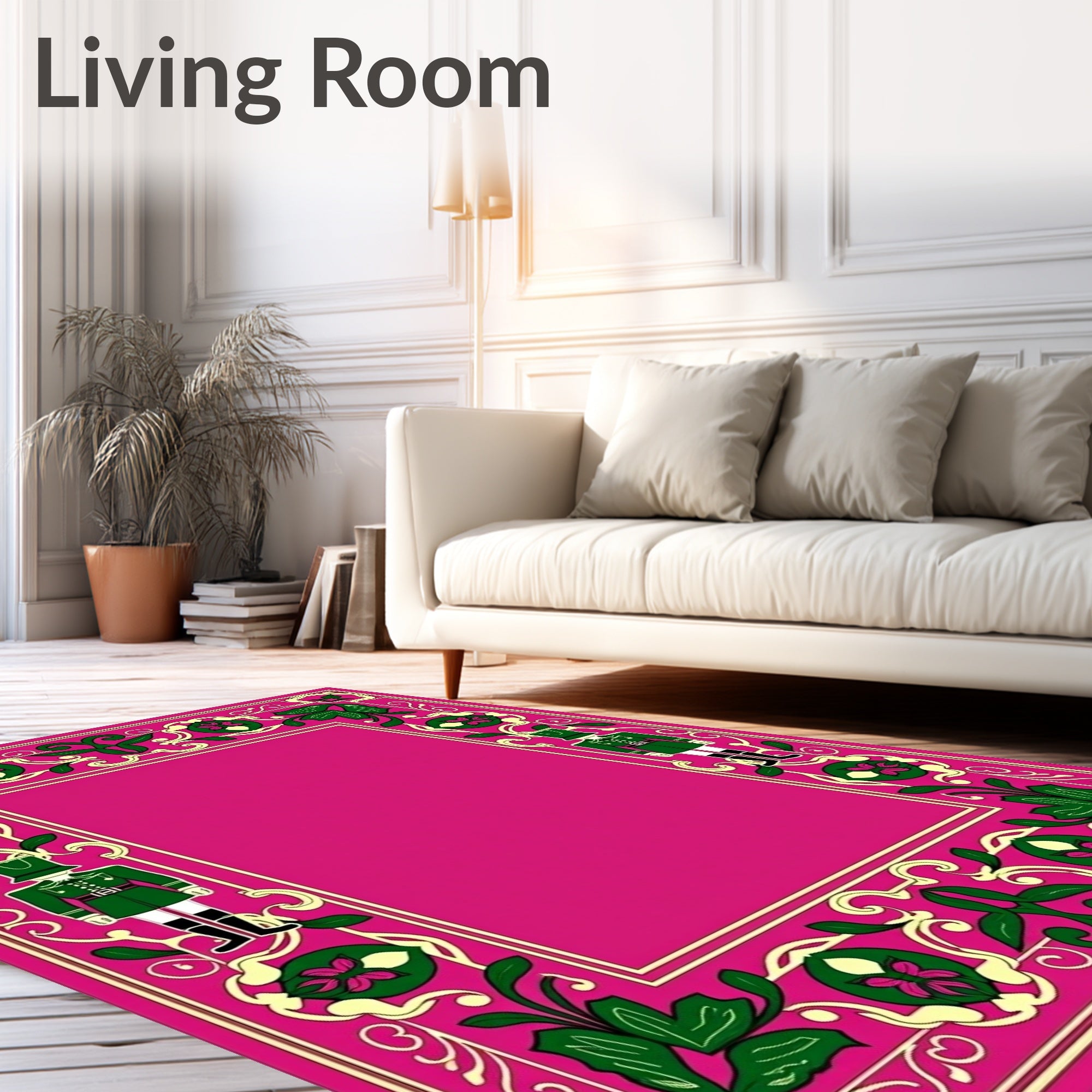 Whimsical Pink Nutcracker Border Rug