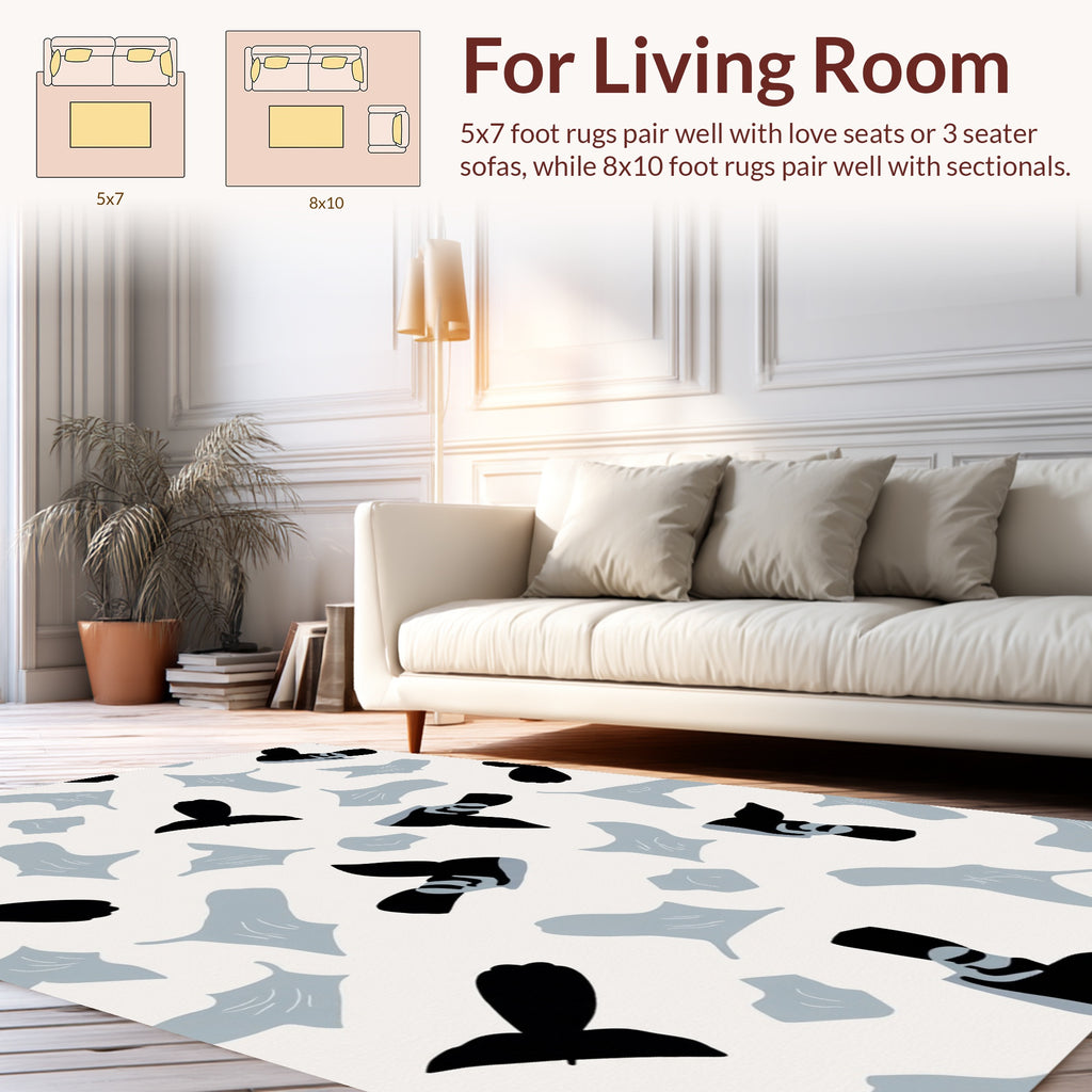 Abstract Silhouette Pattern Rug