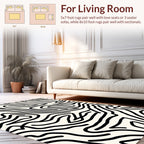Abstract Black White Contour Design Rug