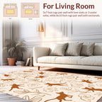 Whimsical Cat Flower Nature Pattern Rug