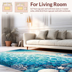 Ocean Pebble Waves Coastal Pattern Rug