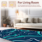 Dynamic Wavy Pattern Rug