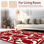 Classic Red Ivory Ornate Symmetry Rug