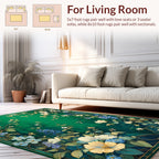 Enchanted Emerald Floral Vines Rug