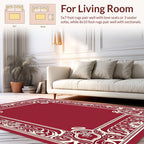 Intricate Floral Scrollwork Border Design Rug