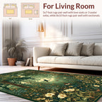 Enchanted Forest Bird Floral Scene Rug