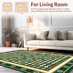 Green Gold Cream Diamond Pattern Rug