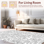 Outline Floral Botanical Pattern Rug