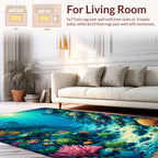 Vibrant Coral Reef Underwater Scenery Rug