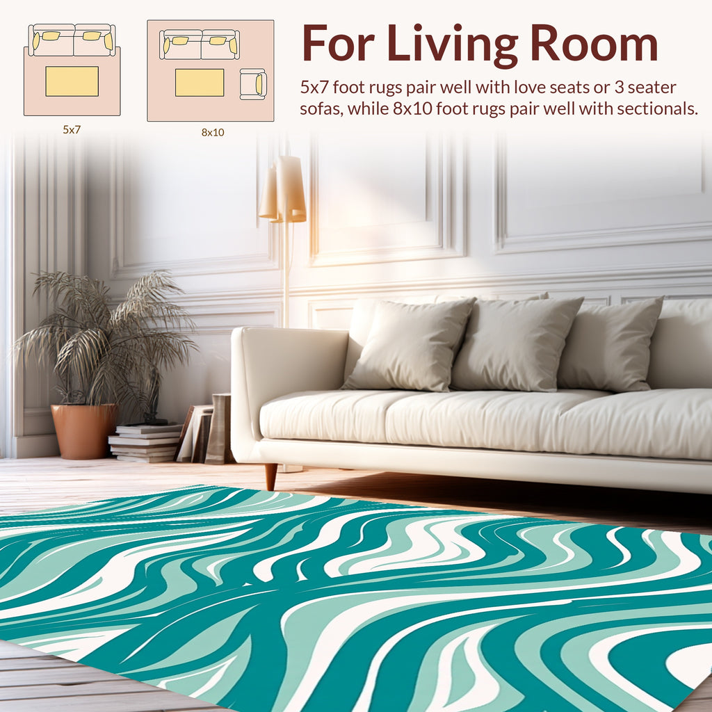 Ocean Wave Pattern Design Rug