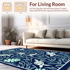Coastal Turtles Leafy Vines Design Rug