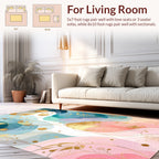 Abstract Gold Leaf Swirls Rug
