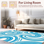 Flowing Blue Swirl Pattern Rug