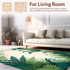 Lush Greenery Tropical Leaf Pattern Rug
