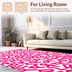 Lively Pink Abstract Pattern Rug